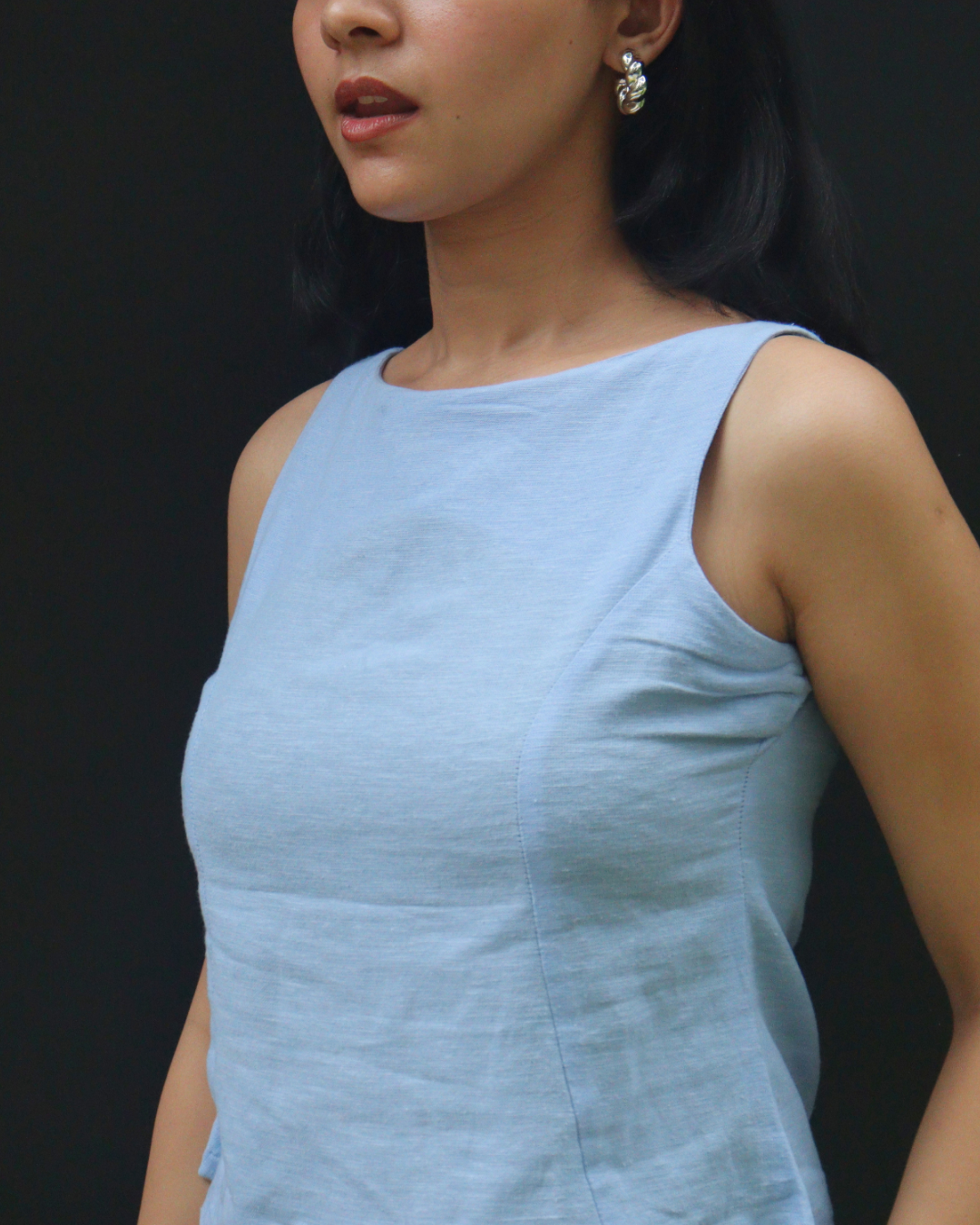 Linen Blue Top
